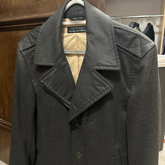 Men’s rag & bone for Barney’s Wool-Blend Jacket Medium Gray Rare Vintage Coat - Picture 3 of 5